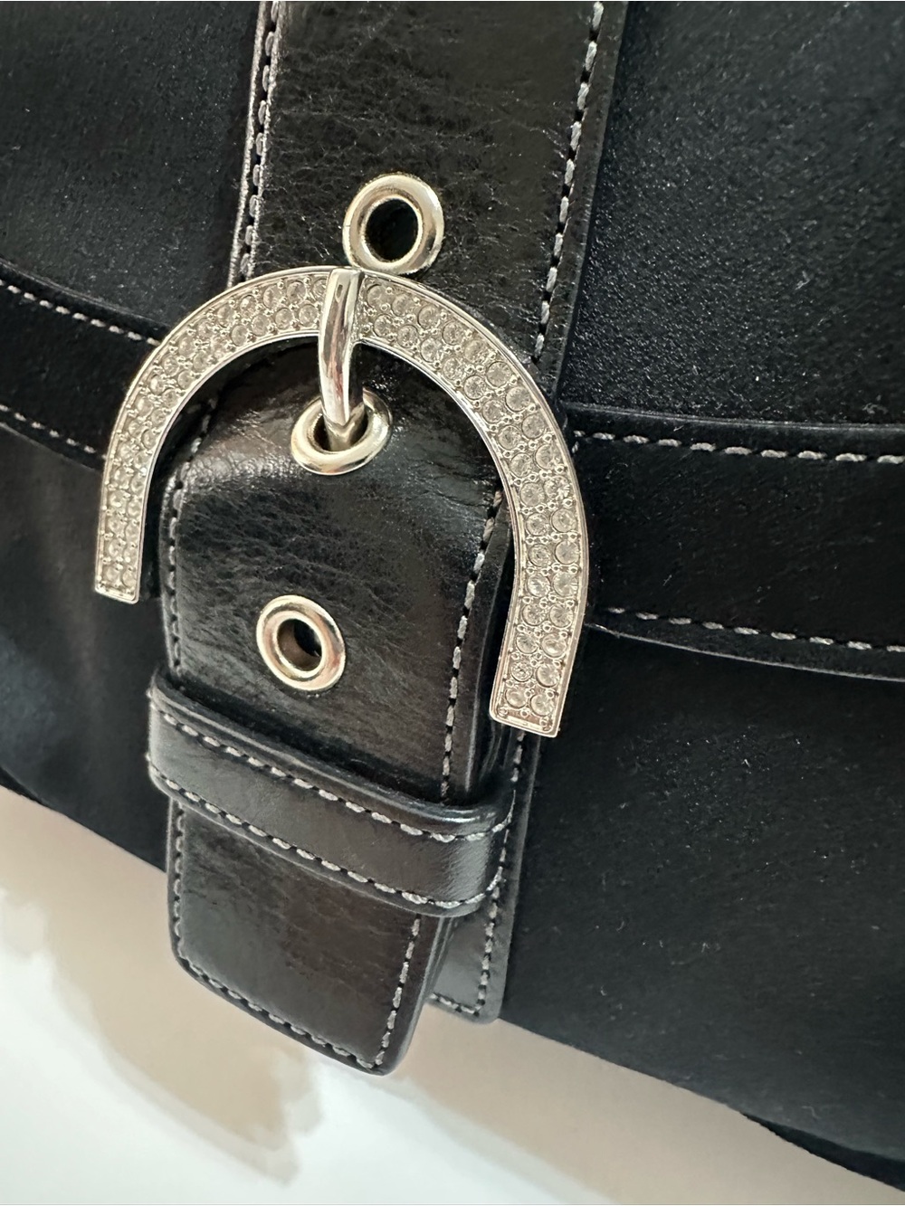 COACH Y2K VINTAGE 2004 MADISON MINI TOP HANDLE CRYSTAL SATIN SUEDE BAG RARE MINT - Picture 11 of 15
